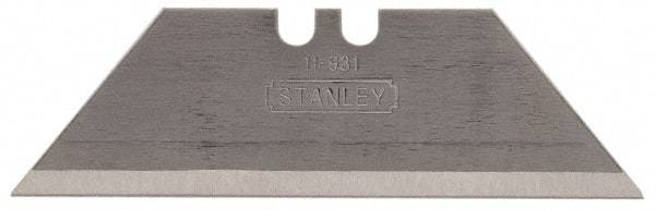 Stanley - 100 Piece Carbon Steel Utility Knife Blade - 2-7/16" OAL, 0.035" Blade Thickness - Eagle Tool & Supply