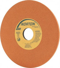 Norton - 7" Diam x 1-1/4" Hole x 1/4" Thick, L Hardness, 220 Grit Surface Grinding Wheel - Aluminum Oxide, Type 1, Very Fine Grade, 3,600 Max RPM, Vitrified Bond, No Recess - Eagle Tool & Supply