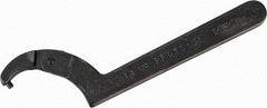 Proto - 2" to 4-3/4" Capacity, Black Oxide Finish, Adjustable Pin Spanner Wrench - 11-3/8" OAL, 1/4" Hook Pin Height - Eagle Tool & Supply