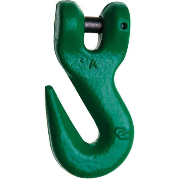 Campbell - 1/2" Chain Diam, 100 Chain Grade Clevis Hook - 15,000 Lb Capacity, 9/16" ID, 5/8" Pin Diam, 21/32" Hook Throat, 6-15/32" OAL, 3-1/2" Hook Width - Eagle Tool & Supply