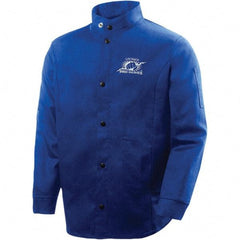 Steiner - Size 4XL Welding, Flame Resistant/Retardant Jacket - Blue, Cotton, Snaps Closure - Eagle Tool & Supply