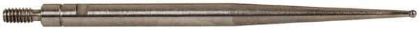 INTERAPID - 0.031" Ball Diam, Carbide, Ball Test Indicator Contact Point - 1-3/8" Contact Point Length, Use with Brown & Sharpe Interapid 312 Dial Test Indicators (Except 74.111965 & 74.111958) - Eagle Tool & Supply