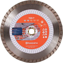 Husqvarna - 7" Diam, 5/8 & 7/8" Arbor Hole Diam, Continuous Edge Tooth Wet & Dry Cut Saw Blade - Diamond-Tipped, Fast Cutting & Smooth Action, Standard Round Arbor - Eagle Tool & Supply