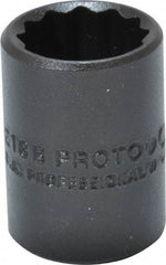 Proto - 9/16", 3/8" Drive, Standard Hand Socket - 12 Points, 1-1/8" OAL, Alloy Steel, Black Finish - Eagle Tool & Supply