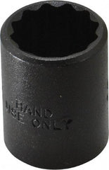 Proto - 5/8", 3/8" Drive, Standard Hand Socket - 12 Points, 1-1/8" OAL, Alloy Steel, Black Finish - Eagle Tool & Supply