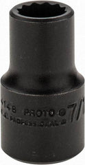 Proto - 7/16", 1/2" Drive, Standard Hand Socket - 12 Points, 1-1/2" OAL, Alloy Steel, Black Finish - Eagle Tool & Supply