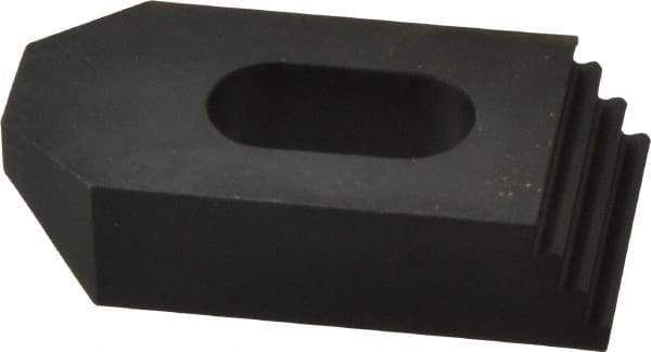 Jergens - 1/2" Stud, Low Carbon Steel, Plain Strap Clamp - 1/2" Travel, 2-1/2" OAL x 1-1/4" Wide x 5/8" High, Black Oxide Finish, Tapered Nose - Eagle Tool & Supply