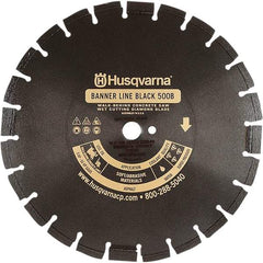 Husqvarna - 24" Diam, 1" Arbor Hole Diam, Continuous Edge Tooth Wet & Dry Cut Saw Blade - Diamond-Tipped, General Purpose Action, Standard Round Arbor - Eagle Tool & Supply