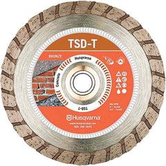 Husqvarna - 10" Diam, 5/8 & 7/8" Arbor Hole Diam, Continuous Edge Tooth Wet & Dry Cut Saw Blade - Diamond-Tipped, Fast Cutting & Smooth Action, Standard Round Arbor - Eagle Tool & Supply