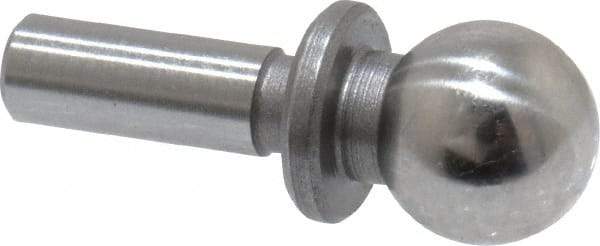 Jergens - 1/4" Ball Diam, 1/8" Shank Diam, Steel Inspection Tooling Ball - Slip-Fit Shank, 9/16" Ball Center to Shank Bottom, 0.2" Ball Center to Shoulder Bottom, with Shoulder - Eagle Tool & Supply