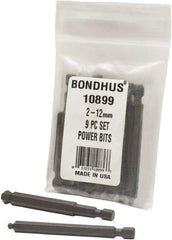 Bondhus - Hex Drive Bit Sets - MP 2-12MM 9PC POWER BIT SET-BONDHUS - Eagle Tool & Supply