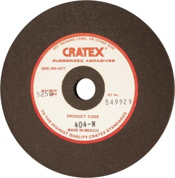Cratex - 4" Diam x 1/2" Hole x 1/4" Thick, Surface Grinding Wheel - Silicon Carbide, Medium Grade, 5,250 Max RPM, Rubber Bond, No Recess - Eagle Tool & Supply