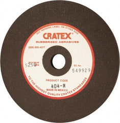 Cratex - 4" Diam x 1/2" Hole x 1/4" Thick, Surface Grinding Wheel - Silicon Carbide, Medium Grade, 5,250 Max RPM, Rubber Bond, No Recess - Eagle Tool & Supply