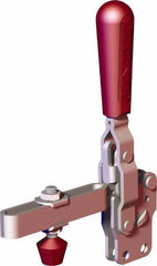 De-Sta-Co - 375 Lb Holding Capacity, Vertical Handle, Manual Hold Down Toggle Clamp - 57° Handle Movement, 99° Bar Opening, U-Bar, Straight Base, Carbon Steel - Eagle Tool & Supply