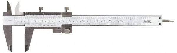 Fowler - 0 to 8" Stainless Steel Vernier Caliper - 0.02mm Graduation, 1.9" Jaw Depth, 0.0015" Accuracy, Includes Depth, Inside Diameter, Outside Diameter, Step - Eagle Tool & Supply