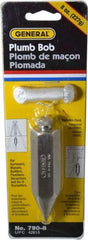 General - 4 Inch Long, 7/8 Inch Diameter Steel Plumb Bob - 8 Ounce - Eagle Tool & Supply