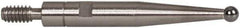 INTERAPID - 0.06" Ball Diam, Carbide, Ball Test Indicator Contact Point - 0.65" Contact Point Length, Use with Brown & Sharpe Interapid 312 Dial Test Indicators (Except 74.111965 & 74.111958) - Eagle Tool & Supply