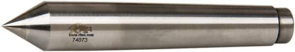 Riten - 0.72" Head Diam, Carbide-Tipped Steel Standard Point Solid Dead Center - B&S 7 Brown & Sharpe Taper, 0.72" Point Diam, 1-1/8" Point Length, 4-3/8" OAL - Eagle Tool & Supply