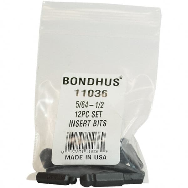 Bondhus - Screwdriver Bit Sets Type: Insert Bit Set Drive Size: 1/4 (Inch) - Eagle Tool & Supply