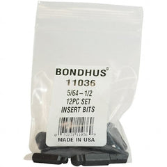 Bondhus - Screwdriver Bit Sets Type: Insert Bit Set Drive Size: 1/4 (Inch) - Eagle Tool & Supply