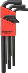 Bondhus - 9 Piece L-Key Hex Key Set - Hex Range 1.5 to 10mm, Protanium - Eagle Tool & Supply