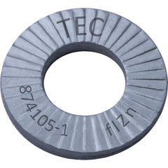 Wedge Lock Washers; Thread Size: 1; Material: Steel; Inside Diameter: 1.098 in; Outside Diameter: 1.909 in; Finish: Zinc Plated; Hardness: 465 HV Min; Standards: MIL-STD-1312-7   ISO 9001:2008    ISO TS16949; Thickness: 4.6 in