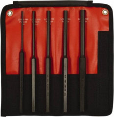 Mayhew - 5 Piece, 1/8 to 3/8", Pin Punch Set - Hex Shank, Steel, Comes in Kit Bag - Eagle Tool & Supply