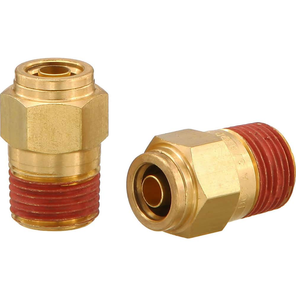 Metal Push-To-Connect Tube Fittings; Fitting Type: CONN; Connection Type: Push-to-Connect x MNPT; Material: Brass; Thread Size: 3/4″; Tube Outside Diameter: 5/8; Fitting Shape: Straight; Maximum Working Pressure (Psi - 3 Decimals): 250.000; Overall Length