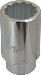 Proto - 1-7/16", 1/2" Drive, Deep Hand Socket - 12 Points, 3-1/2" OAL, Chrome Finish - Eagle Tool & Supply