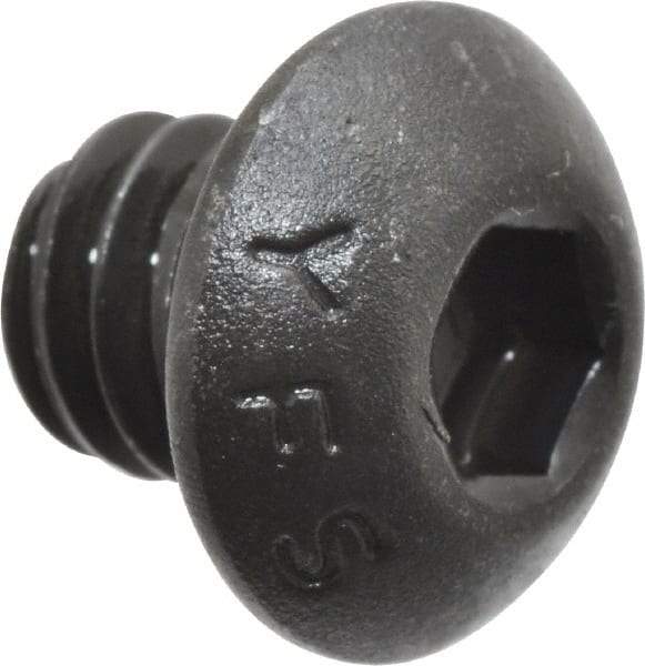 Value Collection - 1/4-20 UNC Hex Socket Drive, Button Screw - Alloy Steel, Black Oxide Finish, Fully Threaded, 1/4" Length Under Head - Eagle Tool & Supply