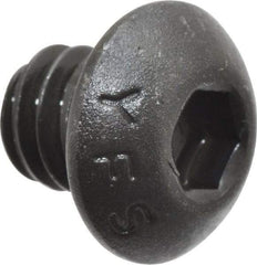 Value Collection - 1/4-20 UNC Hex Socket Drive, Button Screw - Alloy Steel, Black Oxide Finish, Fully Threaded, 1/4" Length Under Head - Eagle Tool & Supply
