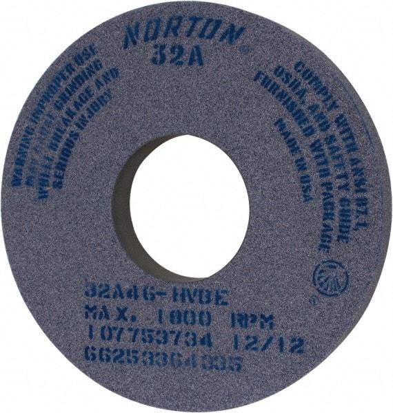 Norton - 14" Diam x 5" Hole x 1-1/2" Thick, H Hardness, 46 Grit Surface Grinding Wheel - Aluminum Oxide, Type 1, Coarse Grade, 1,800 Max RPM, Vitrified Bond, No Recess - Eagle Tool & Supply