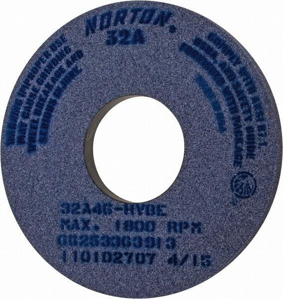 Norton - 14" Diam x 5" Hole x 1" Thick, H Hardness, 46 Grit Surface Grinding Wheel - Aluminum Oxide, Type 1, Coarse Grade, 1,800 Max RPM, Vitrified Bond, No Recess - Eagle Tool & Supply