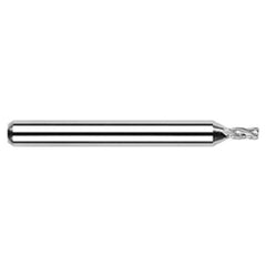 Miniature End Mills - Stub & Standard - 0.0780″ (5/64″) Cutter Diameter × 0.0150″ (1/64″) Radius × 0.1180″ Length of Cut Carbide Corner Radius End Mill, 4 Flutes - Exact Industrial Supply