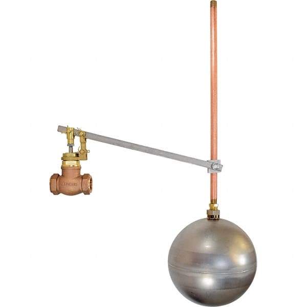 Control Devices - 3/4" Pipe, Brass & Bronze, Globe Pattern-Single Seat, Mechanical Float Valve - 100 psi, FIP x FIP End Connections - Eagle Tool & Supply