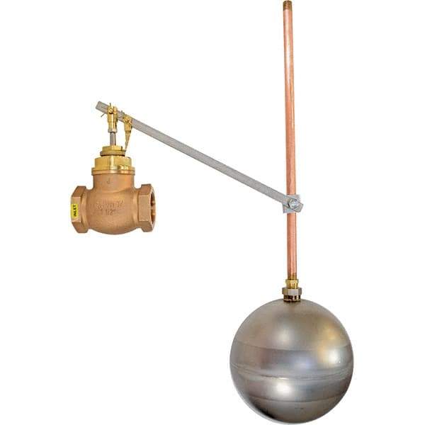 Control Devices - 1" Pipe, Brass & Bronze, Globe Pattern-Single Seat, Mechanical Float Valve - 100 psi, FIP x FIP End Connections - Eagle Tool & Supply