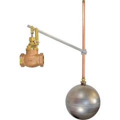 Control Devices - 1-1/4" Pipe, Brass & Bronze, Globe Pattern-Single Seat, Mechanical Float Valve - 100 psi, FIP x FIP End Connections - Eagle Tool & Supply