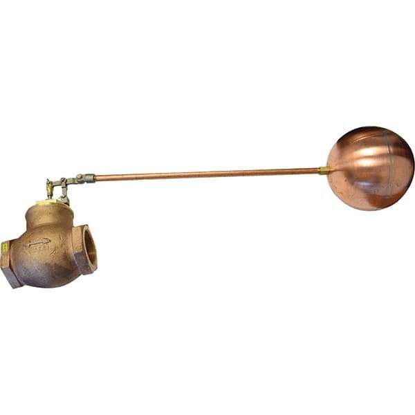 Control Devices - 2" Pipe, Brass & Bronze, Globe Pattern-Double Seat, Mechanical Float Valve - 75 psi, FIP End Connections - Eagle Tool & Supply