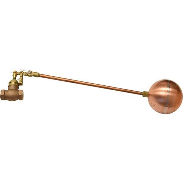 Control Devices - 3/4" Pipe, Brass & Bronze, Globe Pattern-Double Seat, Mechanical Float Valve - 100 psi, FIP End Connections - Eagle Tool & Supply