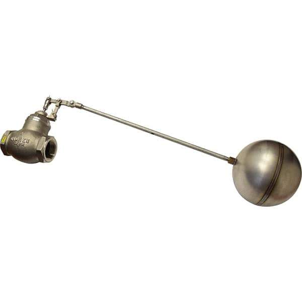 Control Devices - 1-1/2" Pipe, Stainless Steel, Globe Pattern-Double Seat, Mechanical Float Valve - 100 psi, FIP End Connections - Eagle Tool & Supply