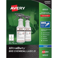 AVERY - Pack of (200), 3-1/2" x 5" White Synthetic Film ID Labels - Eagle Tool & Supply