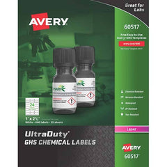 AVERY - Pack of (600), 1" x 2-1/2" White Synthetic Film ID Labels - Eagle Tool & Supply