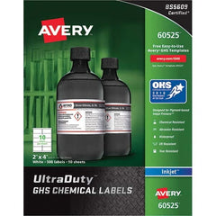 AVERY - Pack of (500), 2" x 4" White Synthetic Film ID Labels - Eagle Tool & Supply