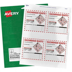 AVERY - Pack of (100), 4" x 4" White Paper ID Labels - Eagle Tool & Supply