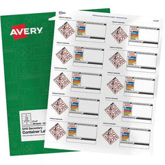 AVERY - Pack of (250), 2" x 4" White Paper ID Labels - Eagle Tool & Supply