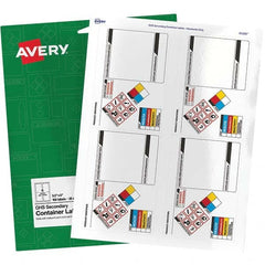 AVERY - Pack of (100), 3-1/2" x 5" White Paper ID Labels - Eagle Tool & Supply