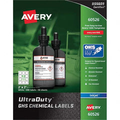 AVERY - Pack of (600), 2" x 2" White Synthetic Film ID Labels - Eagle Tool & Supply