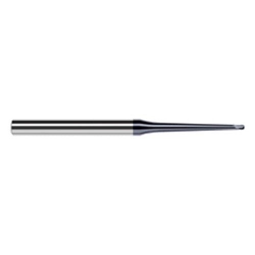 ‎3/64″ Dia. × 1/4″ Shank × 0.038″ DOC × 2-1/2″ OAL, Carbide AlTiN, 2 Flute, Ballnose End Mill - Exact Industrial Supply