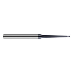 ‎3/64″ Dia. × 1/4″ Shank × 0.038″ DOC × 2-1/2″ OAL, Carbide AlTiN, 2 Flute, Ballnose End Mill - Exact Industrial Supply