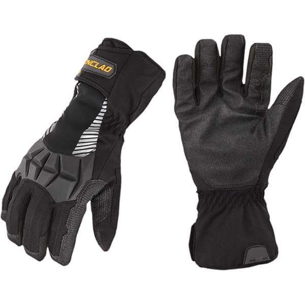 ironCLAD - Size S (7) Synthetic Leather Work Gloves - For Cold Weather, Uncoated, Gauntlet Cuff, Full Fingered, Black, Paired - Eagle Tool & Supply
